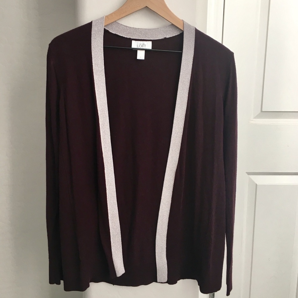 Ann Taylor LOFT Sparkly Open Cardigan Jacket